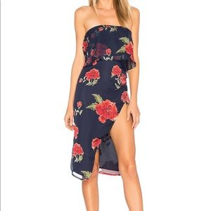 Lovers + Friends Valerie Midi Dress in Navy